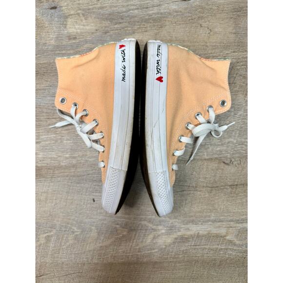 Converse All Star Hi Tops Orange Floral Size 7.5 Women's - Picture 4 of 7